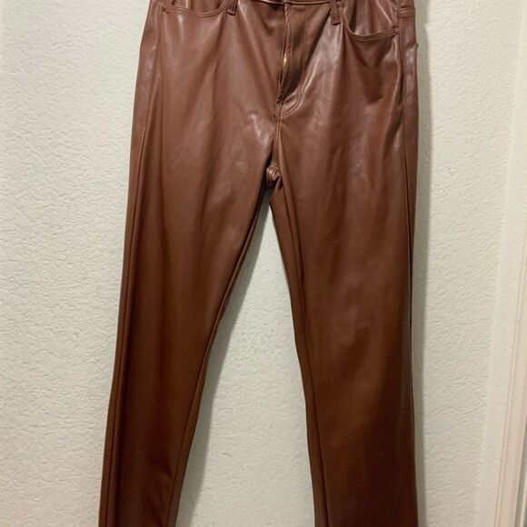 MOTHER The Mid Rise Dazzler Ankle Faux Leather Jeans 29 - Picture 3 of 10